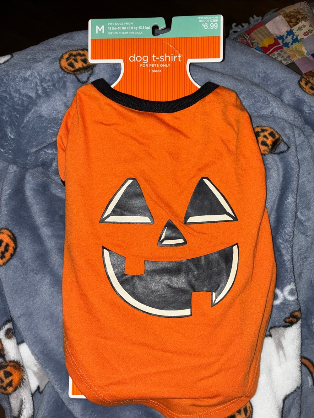 Target Orange & Black Pumpkin Dog T-Shirt Size Medium